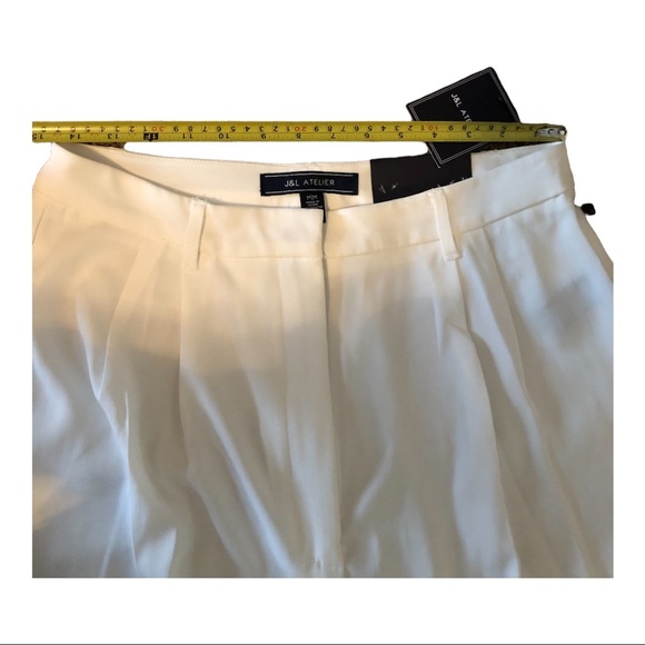 Off white ivory high waist hi-rise wide leg trouser slacks pants size Medium new - Picture 13 of 14